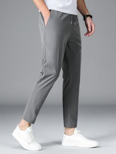 Image of Paralians Men's Regular Fit Solid Pattern Polyester Blend Track Pants with Ankle Length and Drawstring Closure Type |men Track Pants trousers