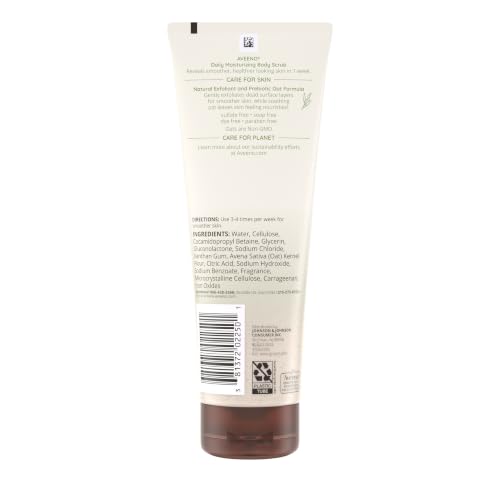 Image of Aveeno Daily Moisturizing Body Scrub, Exfoliating Body Wash for Smoother, Healthier Looking Skin, Soothing Prebiotic Oat Formula, Sulfate-Free, Soap-Free & Dye-Free, 8 oz