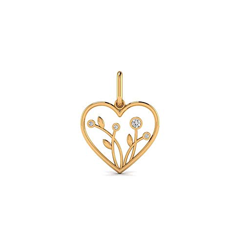 Pendentif coeur Or 750/1000 fleurs oxyde de zirconium bijou femme 306093