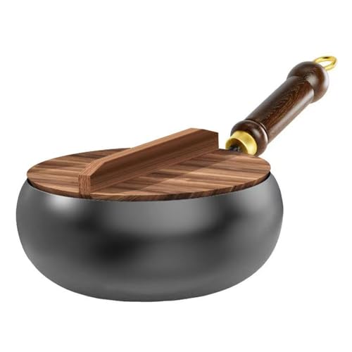 budiniao Sartén doméstica para saltear con base plana y estable, ideal para diversos métodos de cocción, guisos, etc, 28CM