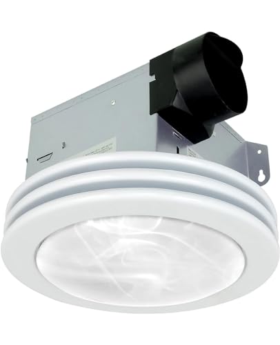 Ventilador de extracción para baño Akicon con luz LED, ultra silencioso de 80 CFM y 2,0 sones, luz LED ajustable (3000K/4000K/5000K), color blanco satinado miniatura 1