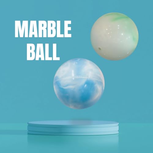 Image of GENIE'S Toy Bus 9-Inch Marble Play Ball | Interactive | for Pool, Beach & Garden | Perfect for Outdoor & Indoor Play | PVC Ball for Kids & Adults I Pack of 2 (Multicolor)