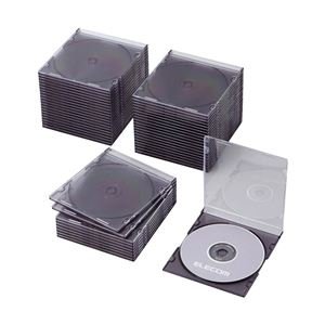 エレコム Blu-ray/DVD/CDスリムプラケース/1枚収納/50パック/クリアブラック CCD-JSCS50CBK ds-1708065