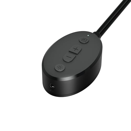 Amazon Basics Bluetooth und USB Lautsprecher mit blauer Beleuchtung für PC, Groß, schwarz