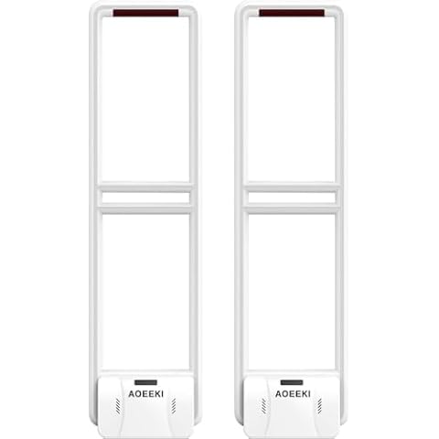 Aoeeki Retail Anti-Theft Tag Sensor Equipment, AM 58khz System Security Checkpoint Kit Contain Sound Light Alarm with 100pcs Clothing Security Tags for Supermarkets Clothing Toy Stores Cover