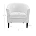 BELLEZE Accent Barrel Chair, Club Tub Sofa Corner Chair with Flared Legs and Cozy Soft Padding for Living Room Bedroom Waiting Room - White