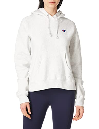 Champion Women's, Standard Fit Pullover Reverse Weave Hoodie, Gfs Silver Grey Left Chest C, X-Large