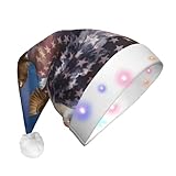 KAPPTYY Chapeau de Père Noël avec drapeau américain des États-Unis - Chapeau de Noël pour adulte - Unisexe - En peluche - Amusant