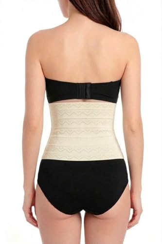 Image of Tummy Tucker Belt for Women | Instant Tummy Control, Belly Fat Reduction & Slim Waist Shaper | Postpartum Belt After Delivery | Back Support Corset | Black & Cream | 32-40