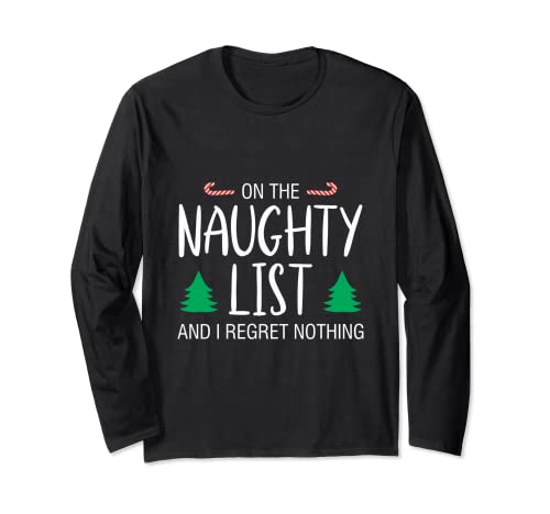 Naughty Christmas List Regalo de temporada de Navidad Manga Larga