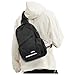 Black Crossbody Sling Backpacks Sling Bag for Men Women, Small Shoulder Backpack Motorcycle Chest Bags One Strap Backpack, Mini Chest Daypack for Casual Travel Hiking Gym Outdoor Sports
