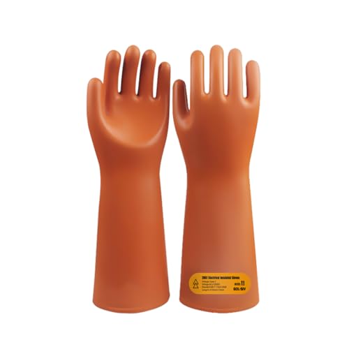 GOL-SIV Electrician Insulated Gloves - Class 2 ASTM Compliant High Voltage Electrical Insulating Rubber Gloves For Men Electrical Safety Gloves Lineworker