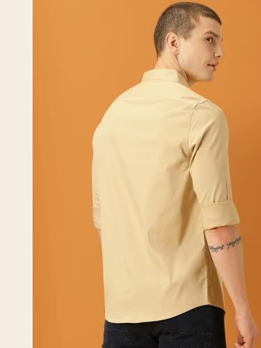 Image of Thomas Scott Men's Cricket Club Collection Classic Regular Fit Twill Shirt | 100% Cotton Long Sleeve Solid Shirt with Button Down Collar (Available in Plus Size)