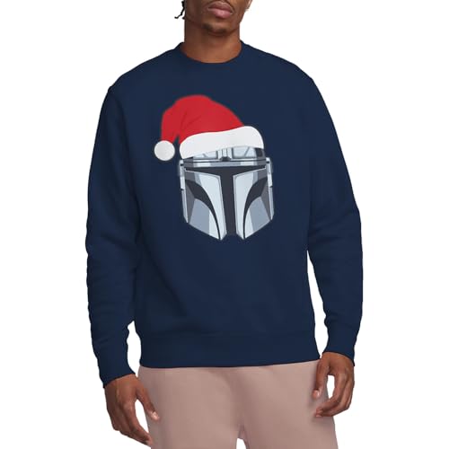 Sweat Star Wars The Mandalorian pull-over de Noël bleu marine mixte