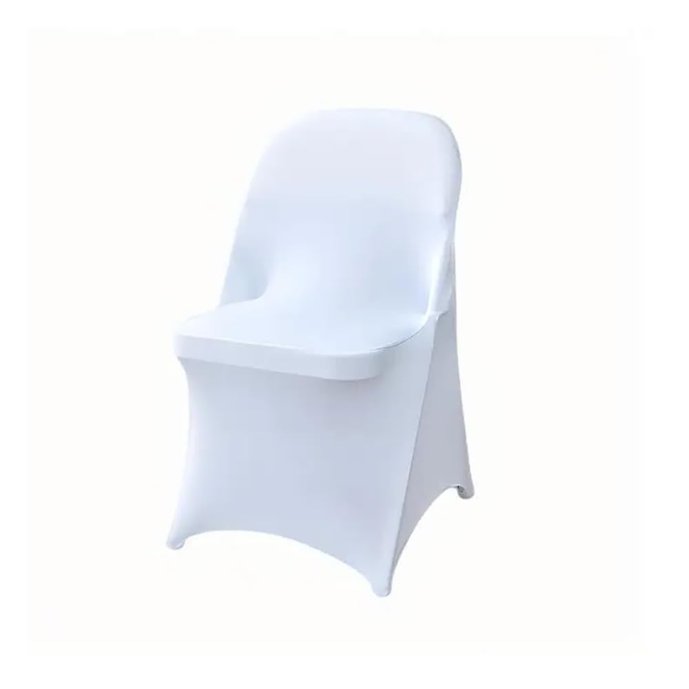100 Pcs White Folding Chair Cover Washable Removable Universal Fitted Chair Cover Protector for Wedding Party Banquet Holidays Celebration Decoration Chair Covers