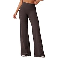 YEOREO Workout Leggings Womens No Front Seam Straight Leggings 33" High Waist Buttery Eddiy Gym Yoga Pants Dark Brown S