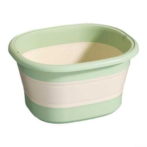 Bassin de bain pliable en silicone, baignoire rétractable portable pour la maison et les voyages, seau de nettoyage en profondeur avec design flexible, vert (sans couvercle vert)
