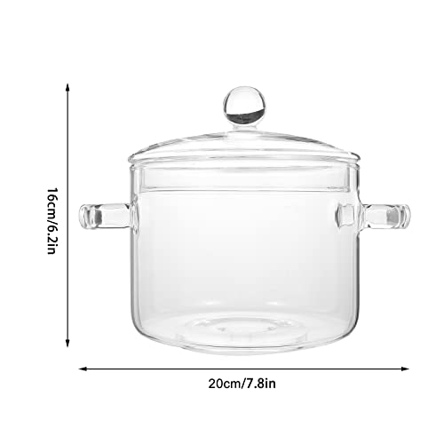 Cuwrlirht Clear Glass Pots For Cooking On Stove, Glass Stew Pot Glass Soup Pot With Lid Kitchen Stockpot Glass Cooking Pot Thickened Stock Pot Large Serving Bowl Simmer Pot For Stove thumb #1