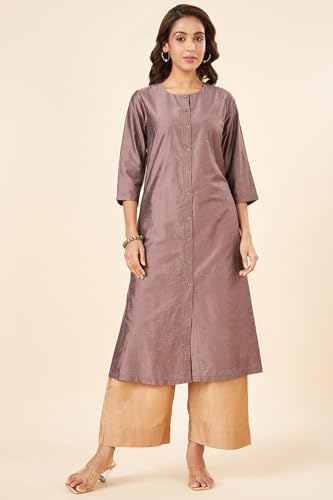 Image of Rangmanch By Pantaloons Women's Rayon Solid Regular Kurtas