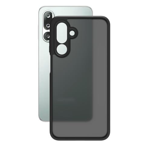 Image of RIGGEAR Shockproof Sleek Hybrid Armor Back Cover Case for Samsung Galaxy M36 5G / F36 5G (Smoke Black Matte PC + Black TPU Bumper)