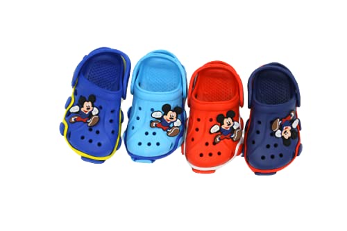 MOMISY Kids Clogs Mule Shoes Boys Girls Slip On Sneakers Toddler Garden Water Shoes for Beach Pool Shower Rainy Sandals- Indian Size:20 to 21, Age:2 Years, Multi-Colour Mickey, 1 Pair