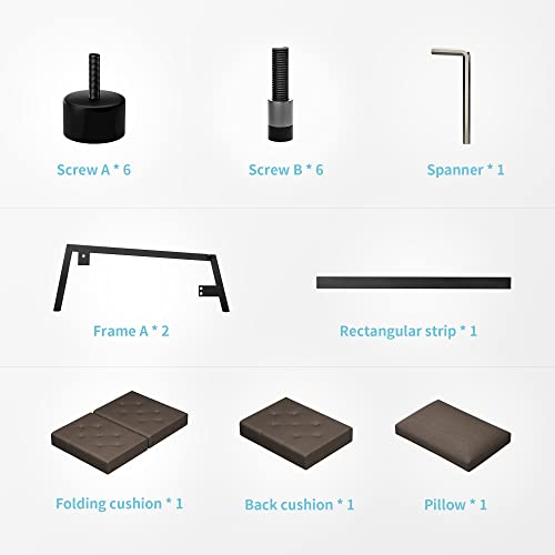 Serweet Sofa Bed, 2 In 1 Multifunction Convertible Sofa Chair, Breathable Linen Fabric & Sturdy Metal Frame Futon Sleeper Bed For Living Room, Office, Dorm, Apartment, Easy Assembly (Dark Brown) #TOP7