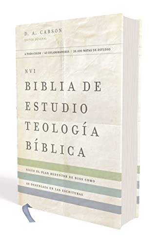 Image of NVI, Biblia de Estudio Teologia Biblica, Interior a cuatro colores, Tapa dura: Sigue el plan redentor de Dios como se desenlaza en las Escrituras (Spanish Edition)