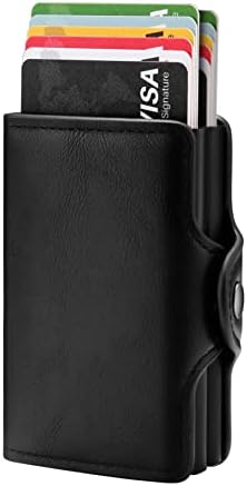 GAOKOSC Credit Card Holder with RFID Blocking,Pop Up Leather Money Clip Wallet for Men,Double Card Case Credit Card Holder Wallet