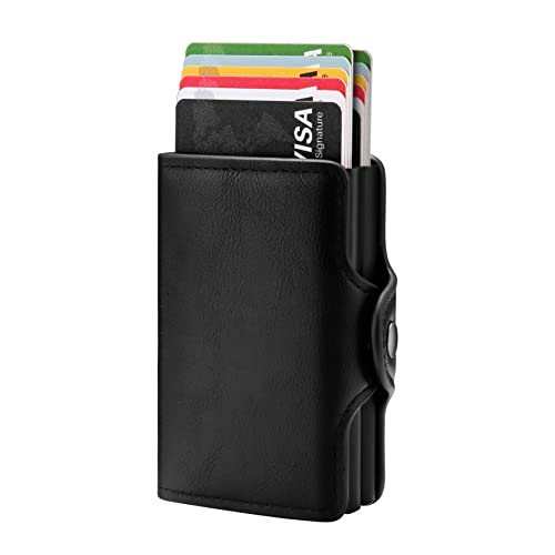 Gaokosc Credit Card Holder With Rfid Blocking,Pop Up Leather Money Clip Wallet For Men,Double Card Case Credit Card Holder Wallet #TOP23