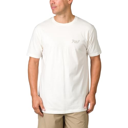 Reef Mens Reef Lush Short Sleeve Tee, Vintage White, XL