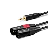 Elite Core Superflex Gold SFP-Y15XM3.5MM Two XLR Male to 3.5mm Stereo Y Patch Cable, 15-Feet