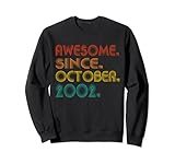 awesome since october 2002 men women vintage 2002 birthday felpa