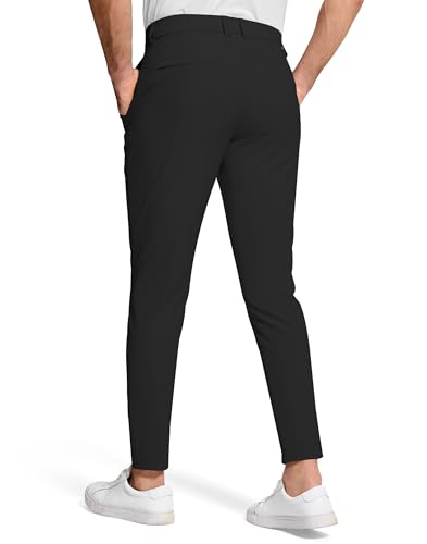 Men's Golf Dress Pants 30" Inseam Stretch Skinny Tapered Lightweight Breathable Chino Trousers with Pockets for Casual Work2