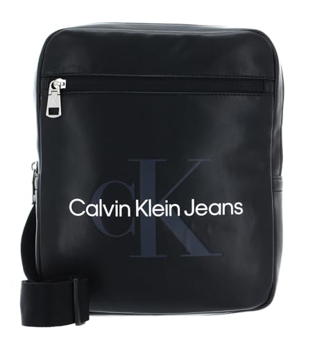 Calvin Klein Jeans Herren Umhängetasche Monogram Soft Reporter Klein, Schwarz (Black), Onesize