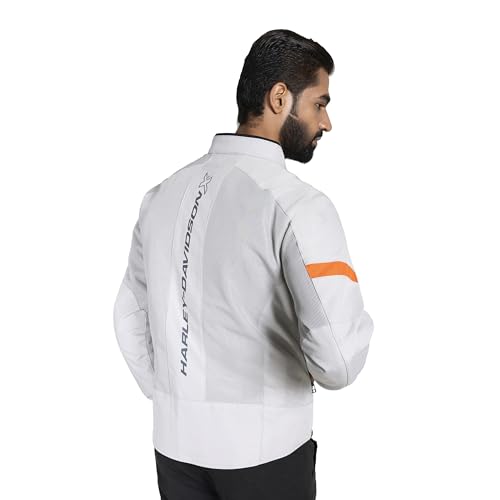 Image of HARLEY-DAVIDSON X UrbanX Edge Riding Jacket for Men | 100% Polyester with Breathable Mesh Lining | Protector Compartments for Elbow, Shoulder & Back | Comfortable & Stylish Motorcycle Jacket