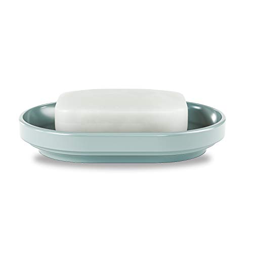 Umbra Step Dish For Bathroom-Contemporary, Practical Molded Oval Soap Bar Holder For Bath Sink-Nicely Fits Into Amenity Tray-Easy To Clean, Highly Durable, Ocean Blue #TOP8