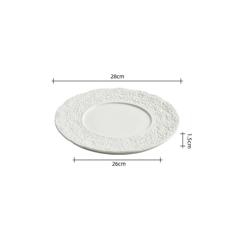 Assiettes Service de Table Assiette plate en céramique à motif rocheux, assiette de cuisine occidentale, ménage(S)