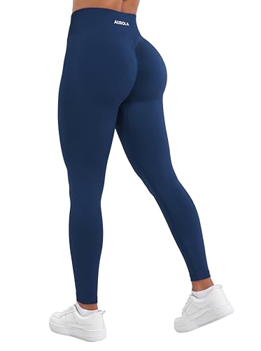 AUROLA Influence Workout Leggings for Women, Seamless Compression Tummy Control Leggings Mid Rise Yoga Pants