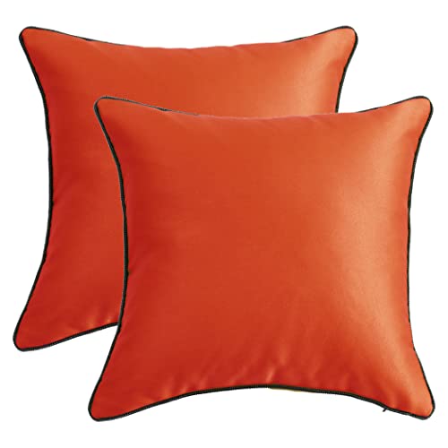 King Protea Burnt Orange Decorative Throw Pillow Covers Soft Satin