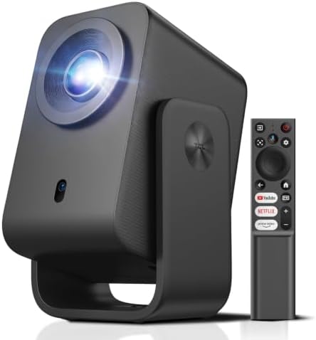 TCL C1 Smart Mini Beamer, Integriertes Google TV/Netflix/APV, Projektor 4K 1080p-kompatibel, Autofokus & 6D Keystone, Dolby 8W, WLAN und Bluetooth, 285° Drehbar für Handy, Heimkino