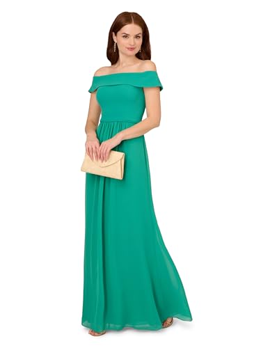 Image of Adrianna Papell Womens Crepe Chiffon Gown