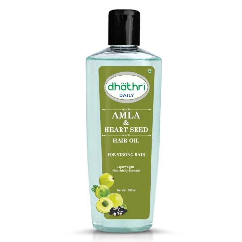 Image of Dhathri Amla & Heart Seed Hair Oil with Coconut & Sesame Oil | Helps Reduce Hair Fall & Improve Hair Texture | Nourishing, Lightweight & Non-Sticky Formula for Stronger Hair | All Hair Types, 300ml