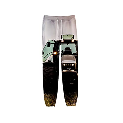 Pantalon de sport long avec motif tracteur 3D en relief pour un look hip hop unique