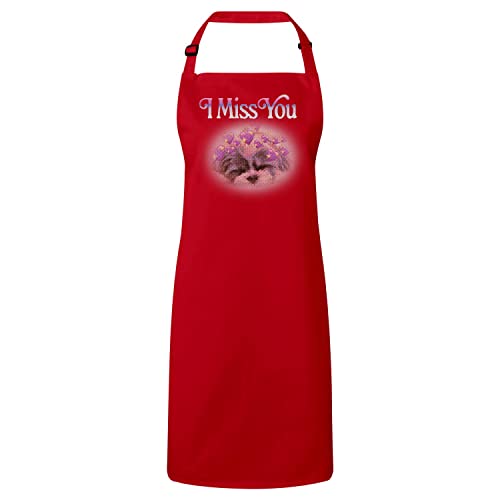 Tablier cuisine rouge motif petit chien idée cadeau vintage et humour