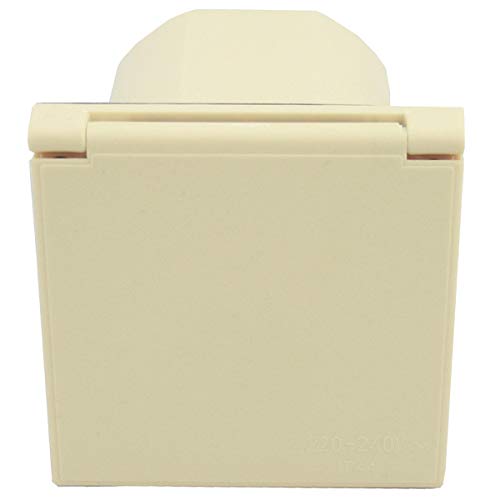 Prise extérieure CEE encastrable IP44 pour caravane, camping-car, caravane - 220 V - 240 V - Beige