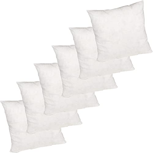 SuperKissen24. Kissen 6er Set - Allergiker Kissenfüllung - Waschbar Innenkissen - Füllkissen - Dekokissen und Relaxkissen mit Polyester Kissenfüllung - Flauschig Kopfkissen - Sofakissen - 40x40 cm