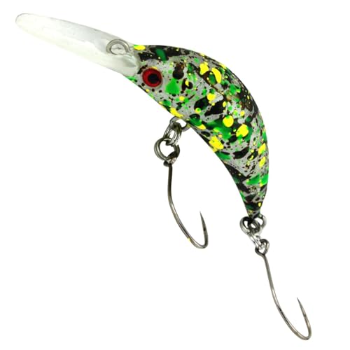 Fishing Tackle Max Unisex – Erwachsene 10C5200341C10 FTM Mega Masu MR Wobbler 3,5cm 35mm 2,5g UV Camou Grün 5200341 Ultra Light Fischen Forellenangeln Barschangeln, Bunt, Normal