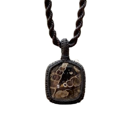 Collier en jaspe serpent naturel multicolore LKBEADS taillé en carré chic