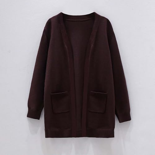 Girls Casual Fashion Long Cardigan Plus Size Plain Open Front Sweater Trave Holiday Outerwear with Pockets Size 3-112