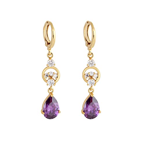 Créoles améthyste or jaune 14 carats : finies les boucles d'oreilles pendantes lourdes